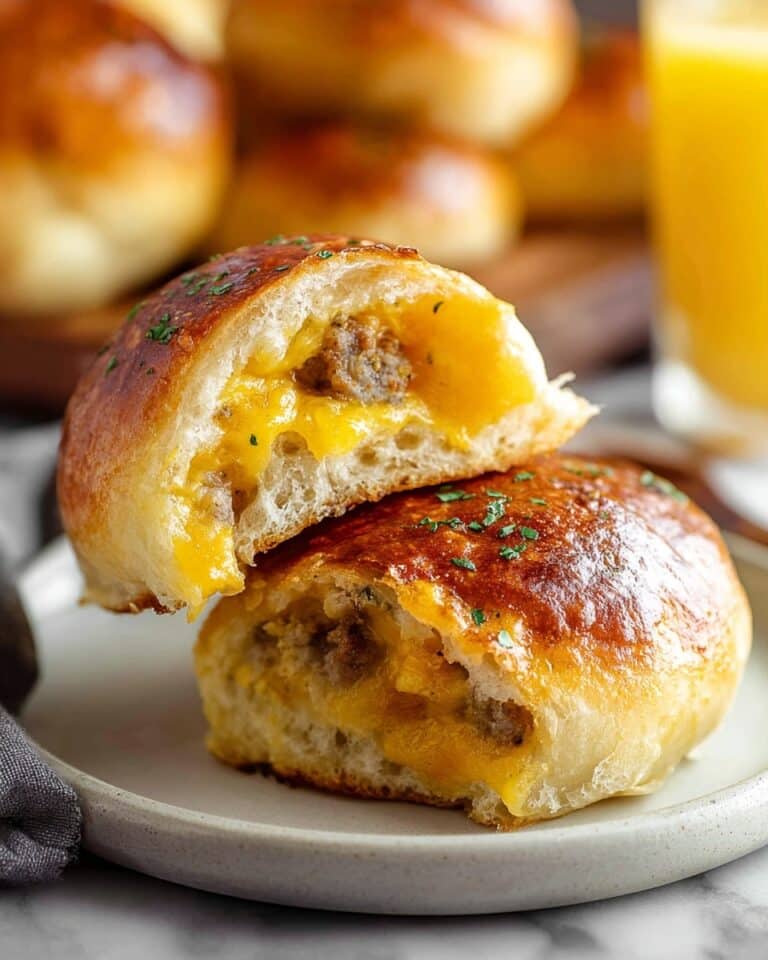 Breakfast Bombs: Cheddar, Egg, and Sausage Stuffed Biscuits Recipe